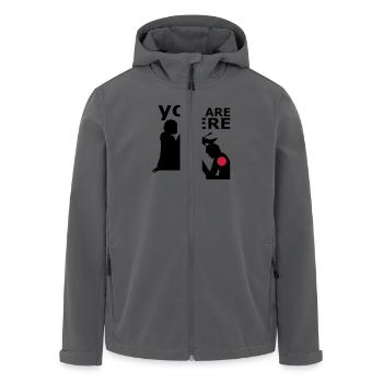 You are here - Recycelte Männer Softshell-Jacke von Stanley/Stella - Anthrazit - Vorne - AI Model Male 185 light (185cm)
