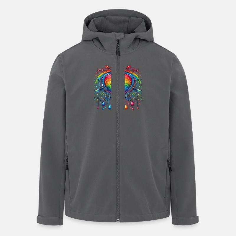 Regenbogen Herz - Recycelte Männer Softshell-Jacke von Stanley/Stella - Anthrazit