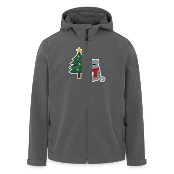 Cat Grumpy Christmas - Recycelte Männer Softshell-Jacke von Stanley/Stella - Anthrazit - Vorne - AI Model Male 185 light (185cm)