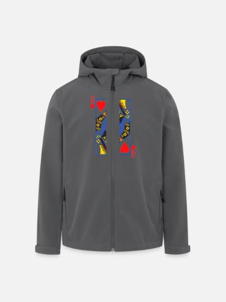 Spielkarte Herz Dame - Recycelte Männer Softshell-Jacke von Stanley/Stella - Anthrazit