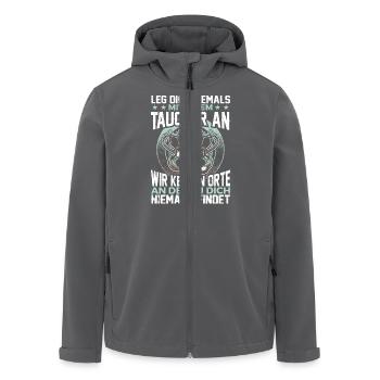 Taucher Tauchen Tauchlehrer Schnorcheln Orte - Recycelte Männer Softshell-Jacke von Stanley/Stella - Anthrazit - Vorne - AI Model Male 185 light (185cm)