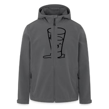 Glas 2 Glas halb voll, Smily glücklich - Recycelte Männer Softshell-Jacke von Stanley/Stella - Anthrazit - Vorne - AI Model Male 185 light (185cm)