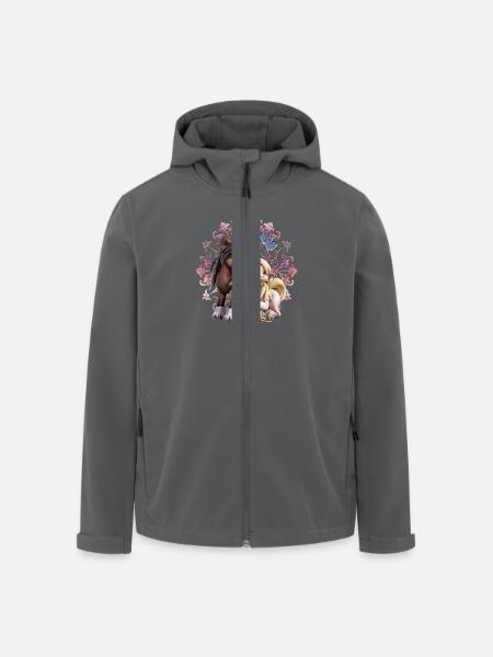 Pferde Freunde - Recycelte Männer Softshell-Jacke von Stanley/Stella - Anthrazit
