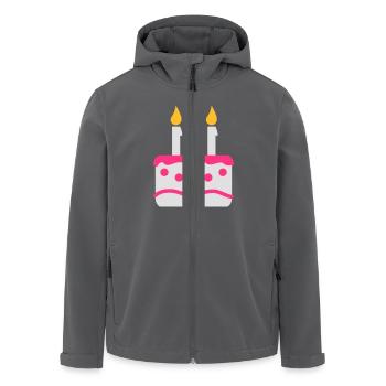Geburtstagskuchen Torte - Recycelte Männer Softshell-Jacke von Stanley/Stella - Anthrazit - Vorne - AI Model Male 185 light (185cm)