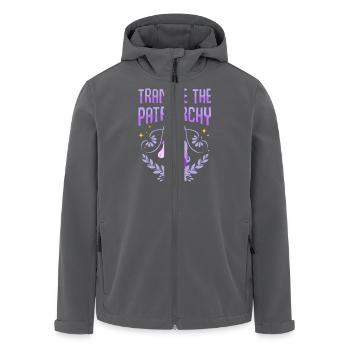 Trample the Patriarchy Feminismus Einhorn Spruch - Recycelte Männer Softshell-Jacke von Stanley/Stella - Anthrazit - Vorne - AI Model Male 185 light (185cm)