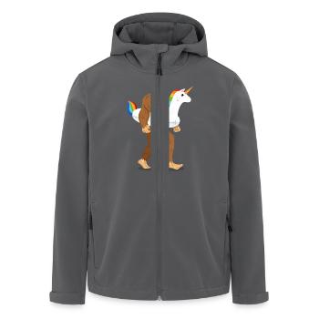 Bigfoot Unicorn Float - Recycelte Männer Softshell-Jacke von Stanley/Stella - Anthrazit - Vorne - AI Model Male 185 light (185cm)
