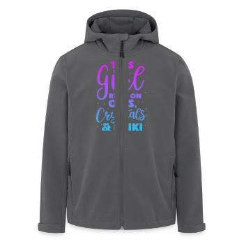 this girl runs on oils crystals and reiki Design - Recycelte Männer Softshell-Jacke von Stanley/Stella - Anthrazit - Vorne - AI Model Male 185 light (185cm)