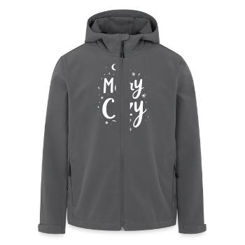 Fröhlich und gemütlich - Recycelte Männer Softshell-Jacke von Stanley/Stella - Anthrazit - Vorne - AI Model Male 185 light (185cm)