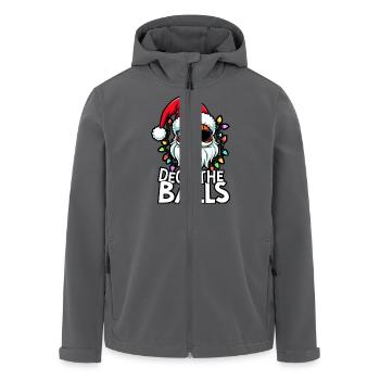 Basketball Im Weihnachtsmannkostüm "Deck The Balls - Recycelte Männer Softshell-Jacke von Stanley/Stella - Anthrazit - Vorne - AI Model Male 185 light (185cm)