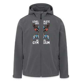 Level Complete Next Level Gymnasium Gamer Hirsch - Recycelte Männer Softshell-Jacke von Stanley/Stella - Anthrazit - Vorne - AI Model Male 185 light (185cm)