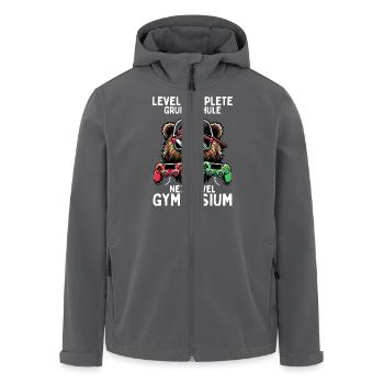 Level Complete Next Level Gymnasium Gaming Bär - Recycelte Männer Softshell-Jacke von Stanley/Stella - Anthrazit - Vorne - AI Model Male 185 light (185cm)