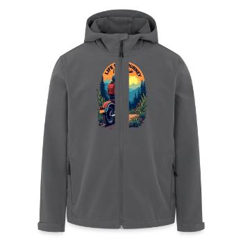 Genießen Sie die Fahrt - Recycelte Männer Softshell-Jacke von Stanley/Stella - Anthrazit - Vorne - AI Model Male 185 light (185cm)