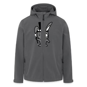 Herr Hase Gentleman Zylinder Hut Monokel Brille - Recycelte Männer Softshell-Jacke von Stanley/Stella - Anthrazit - Vorne - AI Model Male 185 light (185cm)