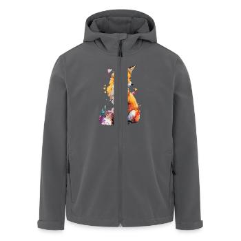 Neugieriger Fuchs in Aquarell - Recycelte Männer Softshell-Jacke von Stanley/Stella - Anthrazit - Vorne - AI Model Male 185 light (185cm)