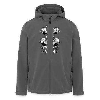 Pst... Ich mache Mathe - Lustiges Fitnessstudio-Design - Recycelte Männer Softshell-Jacke von Stanley/Stella - Anthrazit - Vorne - AI Model Male 185 light (185cm)