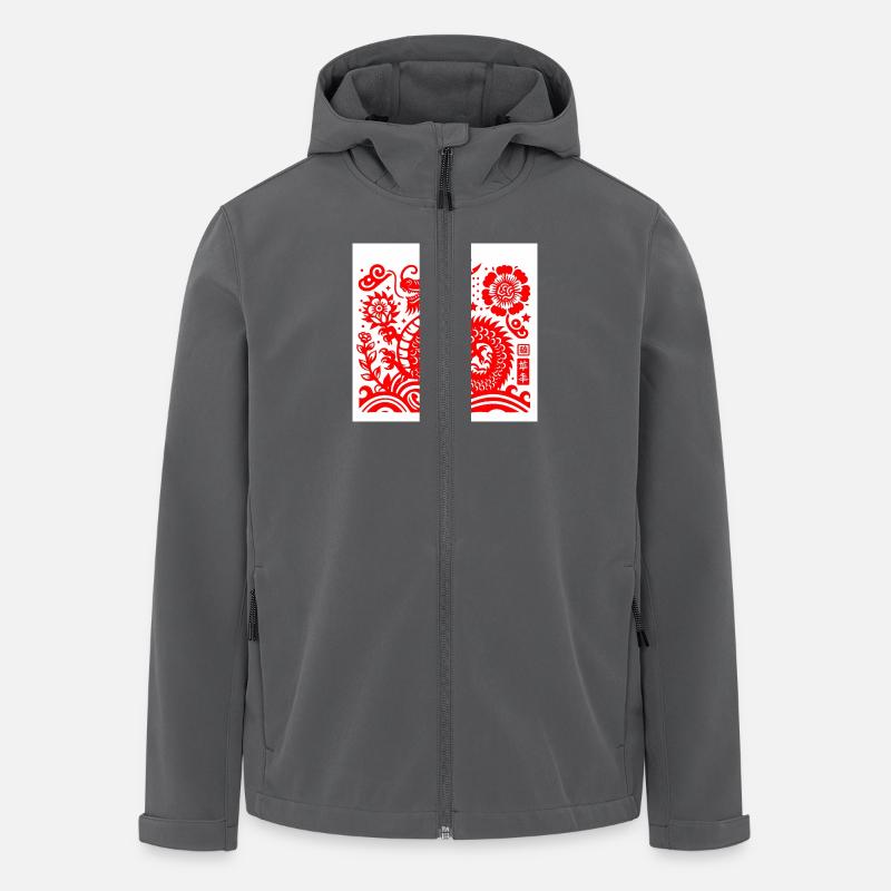 Jahr des Drachen rot - Recycelte Männer Softshell-Jacke von Stanley/Stella - Anthrazit