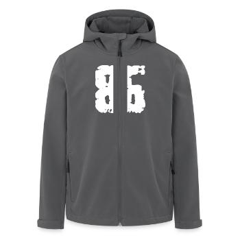 86 Zahl Vintage - Recycelte Männer Softshell-Jacke von Stanley/Stella - Anthrazit - Vorne - AI Model Male 185 light (185cm)