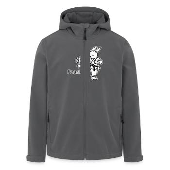 Karate Hase Holz hacken - Fearless Design - Recycelte Männer Softshell-Jacke von Stanley/Stella - Anthrazit - Vorne - AI Model Male 185 light (185cm)