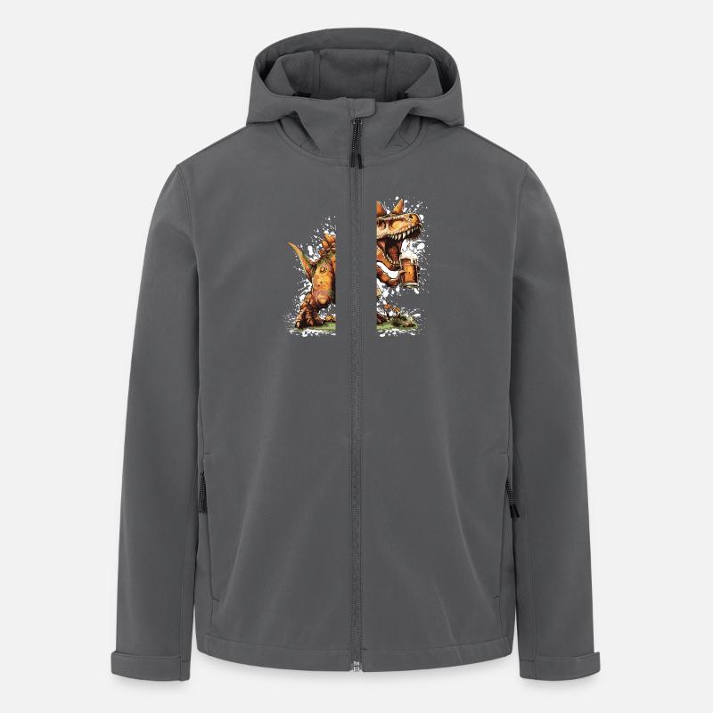 Dinosaurier stegosaurus Bier - Recycelte Männer Softshell-Jacke von Stanley/Stella - Anthrazit