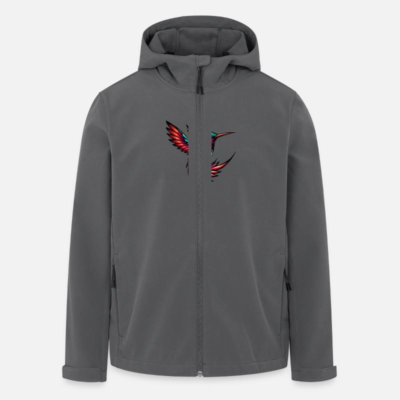 Kolibri Vogel - Recycelte Männer Softshell-Jacke von Stanley/Stella - Anthrazit