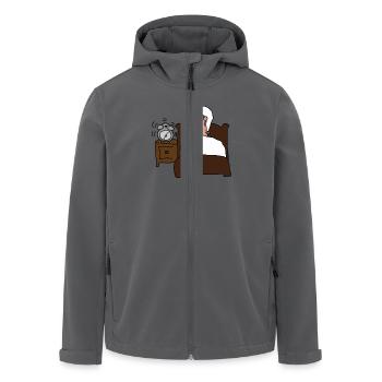 Morgenmuffel - Recycelte Männer Softshell-Jacke von Stanley/Stella - Anthrazit - Vorne - AI Model Male 185 light (185cm)
