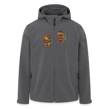 Rote Maske: Mystik im Fokus - Recycelte Männer Softshell-Jacke von Stanley/Stella - Anthrazit - Vorne - AI Model Male 185 light (185cm)