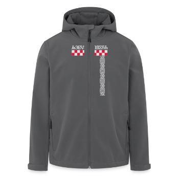 glagoljica Hercegovina http://WWW.CROATIAN-TEAM.de - Recycelte Männer Softshell-Jacke von Stanley/Stella - Anthrazit - Vorne - AI Model Male 185 light (185cm)