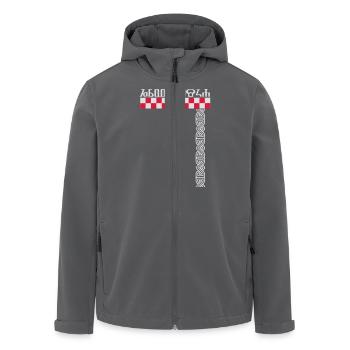 glagoljica Hrvatska SAMO na http://WWW.CROATIAN-TE - Recycelte Männer Softshell-Jacke von Stanley/Stella - Anthrazit - Vorne - AI Model Male 185 light (185cm)
