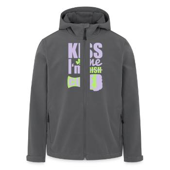 St. Patrick'S Day: KISS ME I'M CUTE - Recycelte Männer Softshell-Jacke von Stanley/Stella - Anthrazit - Vorne - AI Model Male 185 light (185cm)