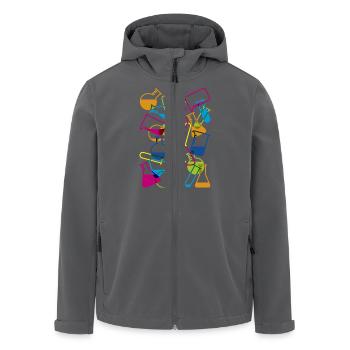 Laborglas mit Chemikalien - Recycelte Männer Softshell-Jacke von Stanley/Stella - Anthrazit - Vorne - AI Model Male 185 light (185cm)