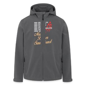 Berner-Sennenhund - Mein - Recycelte Männer Softshell-Jacke von Stanley/Stella - Anthrazit - Vorne - AI Model Male 185 light (185cm)