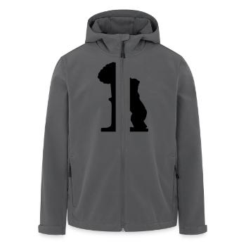 Zeichnung Silhouette Bär und Erdbeerbaum Madrid Sp - Recycelte Männer Softshell-Jacke von Stanley/Stella - Anthrazit - Vorne - AI Model Male 185 light (185cm)