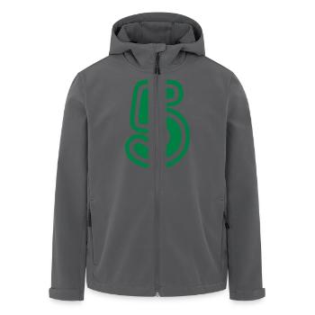 Green College Numers, College Zahlen, Nummern, 5 - Recycelte Männer Softshell-Jacke von Stanley/Stella - Anthrazit - Vorne - AI Model Male 185 light (185cm)