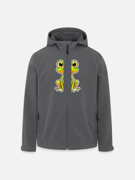 Frosch Grüner Frosch Frosch - Recycelte Männer Softshell-Jacke von Stanley/Stella - Anthrazit