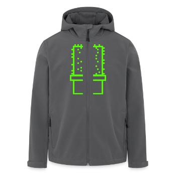 Kaktus Kakteen Retro Videospiel Pixel Blumentopf - Recycelte Männer Softshell-Jacke von Stanley/Stella - Anthrazit - Vorne - AI Model Male 185 light (185cm)