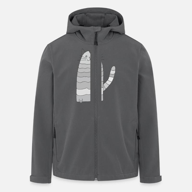 Cat Ringed Grayscale - Men’s Recycled Softshell Jacket by Stanley/Stella - anthracite