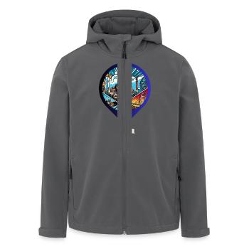 AI Design: Comic-Stadtmotiv von Istanbul - Recycelte Männer Softshell-Jacke von Stanley/Stella - Anthrazit - Vorne - AI Model Male 185 light (185cm)