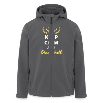 Bleiben Sie ruhig und bleiben Sie entspannt - Recycelte Männer Softshell-Jacke von Stanley/Stella - Anthrazit - Vorne - AI Model Male 185 light (185cm)