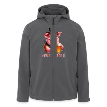 Coole Sau - Cooles Schwein - Party Sau - Recycelte Männer Softshell-Jacke von Stanley/Stella - Anthrazit - Vorne - AI Model Male 185 light (185cm)