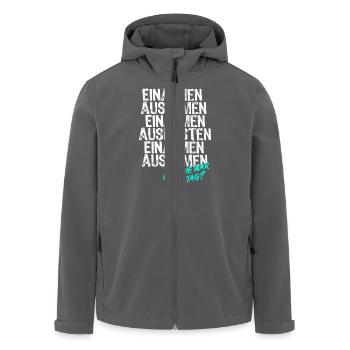Einatmen Ausatmen Einatmen Ausrasten Einatmen - Recycelte Männer Softshell-Jacke von Stanley/Stella - Anthrazit - Vorne - AI Model Male 185 light (185cm)
