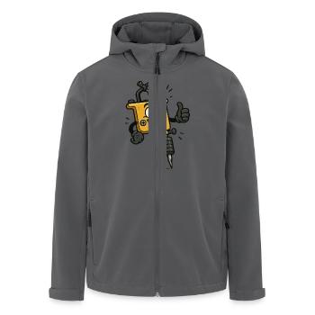 tattoo maschine cartoon - Recycelte Männer Softshell-Jacke von Stanley/Stella - Anthrazit - Vorne - AI Model Male 185 light (185cm)