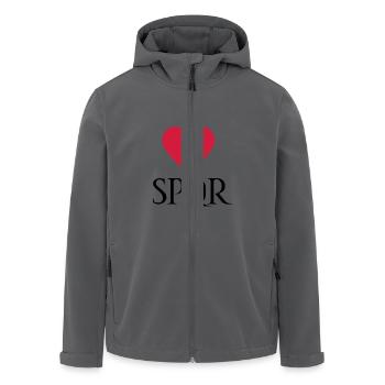 I LOVE SPQR Vektor Dunkel - Recycelte Männer Softshell-Jacke von Stanley/Stella - Anthrazit - Vorne - AI Model Male 185 light (185cm)