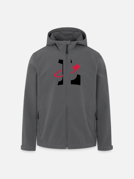 "L" Herz-Orbit - Recycelte Männer Softshell-Jacke von Stanley/Stella - Anthrazit