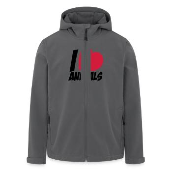 I love animals - Recycelte Männer Softshell-Jacke von Stanley/Stella - Anthrazit - Vorne - AI Model Male 185 light (185cm)
