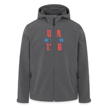 USA Est 1776 - Recycelte Männer Softshell-Jacke von Stanley/Stella - Anthrazit - Vorne - AI Model Male 185 light (185cm)