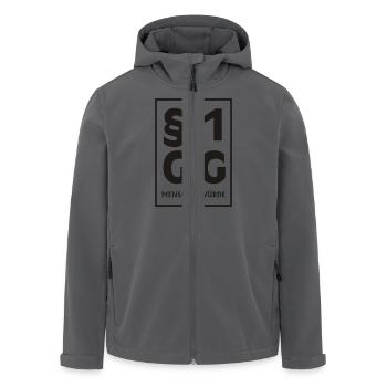 §1 GG Menschenwuerde (1c) - Recycelte Männer Softshell-Jacke von Stanley/Stella - Anthrazit - Vorne - AI Model Male 185 light (185cm)