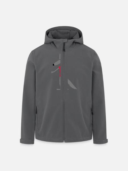 Wolf (Flexdruck) - Recycelte Männer Softshell-Jacke von Stanley/Stella - Anthrazit