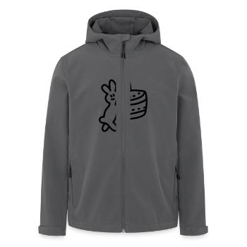 Hase mit Torte - Line - Recycelte Männer Softshell-Jacke von Stanley/Stella - Anthrazit - Vorne - AI Model Male 185 light (185cm)