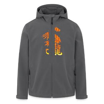 Feuerdrache mit chin. Schriftzeichen - Recycelte Männer Softshell-Jacke von Stanley/Stella - Anthrazit - Vorne - AI Model Male 185 light (185cm)