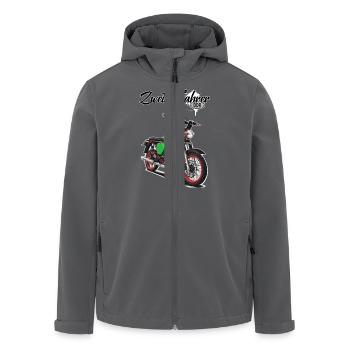 S51 (grün) // Illustration - Recycelte Männer Softshell-Jacke von Stanley/Stella - Anthrazit - Vorne - AI Model Male 185 light (185cm)